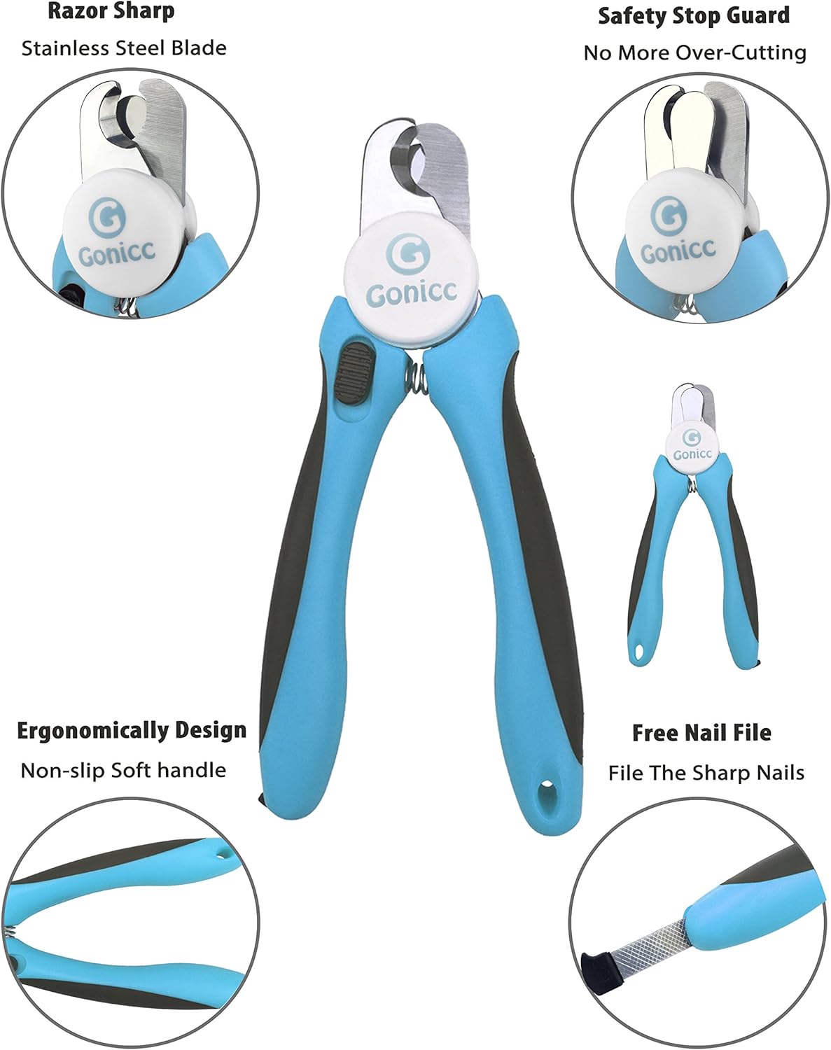 Gonicc Pet Nail Trimmer For Cats and Dogs