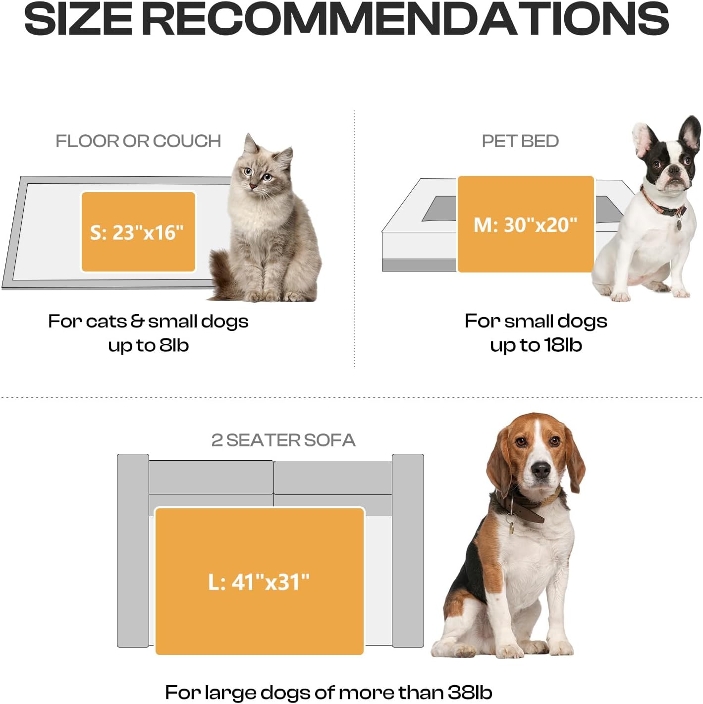 1 Pack 3 Blankets Super Soft Fluffy Premium Fleece Dog/Cat